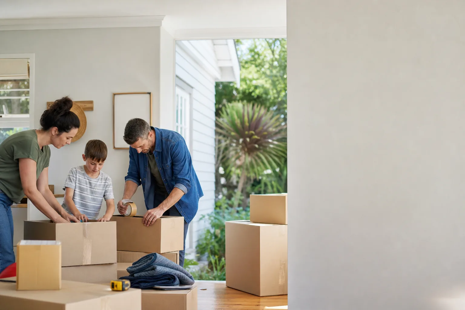 A New Zealand family packing their home for a carefully planned move